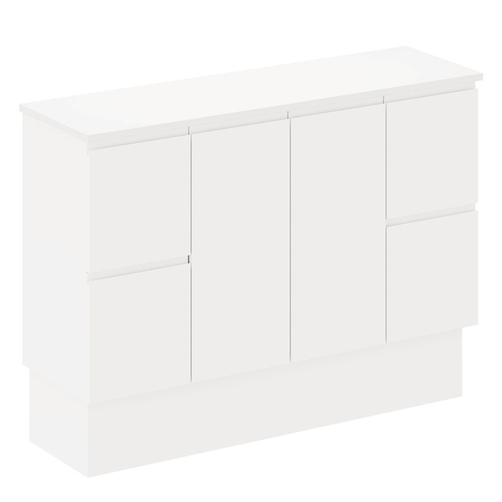 Fienza Siska On Kickboard Cabinet Only 1200mm Gloss White 120DF-CK