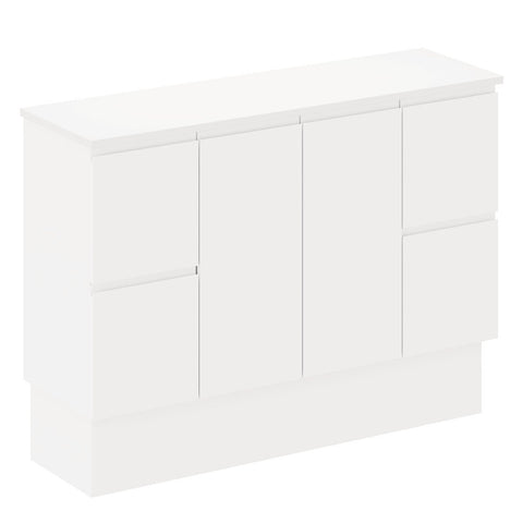 Fienza Siska On Kickboard Cabinet Only 1200mm Gloss White 120DF-CK