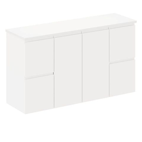 Fienza Siska Wall Hung Cabinet 1200mm Satin White 120DF-C