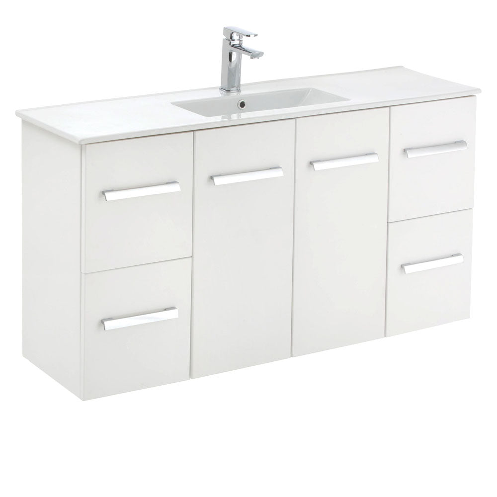 Fienza Delgado Wall Hung Vanity 1200mm White 120D
