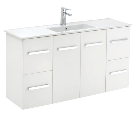 Fienza Delgado Wall Hung Vanity 1200mm White 120D