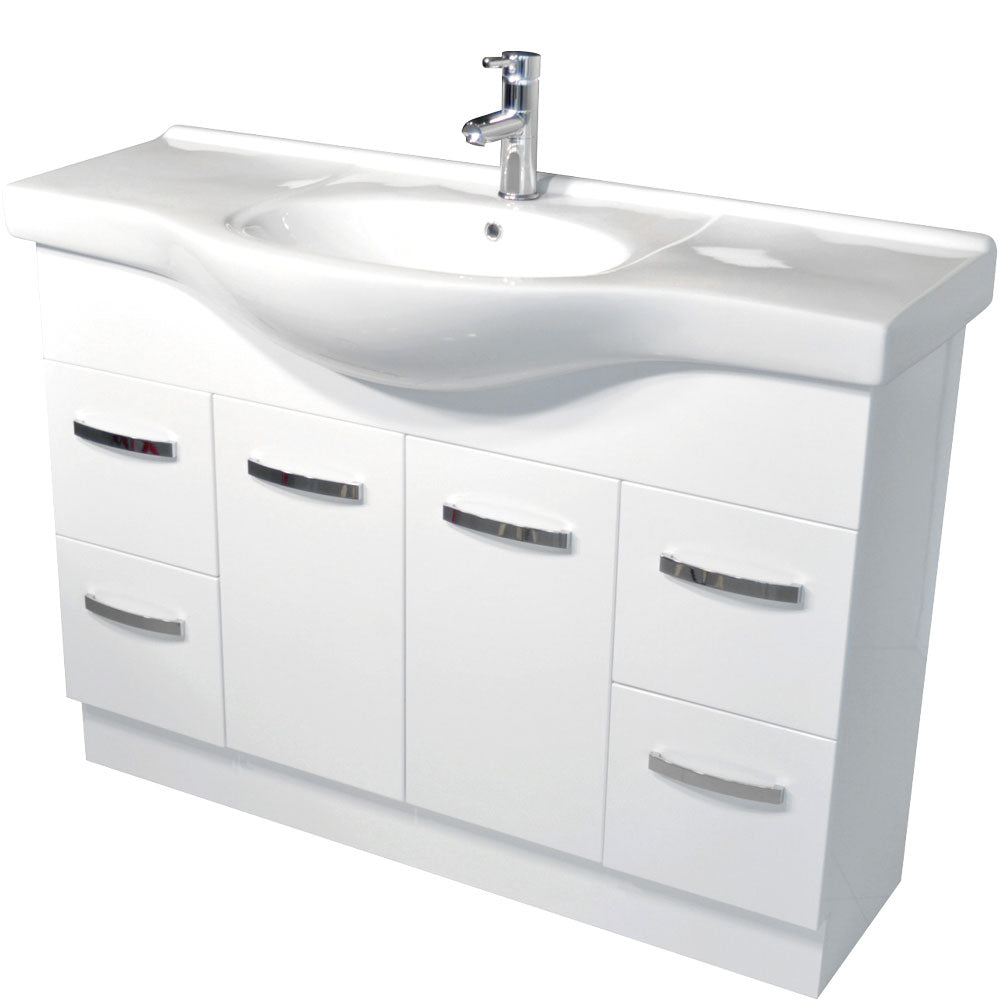 Fienza Antonio On Kickboard Cabinet Only 1200mm Gloss White 120EKW-CABONLY