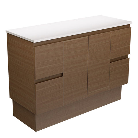 Fienza Edge On Kickboard Cabinet Only 1200mm Walnut 120WAK