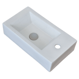 Abey Park Ave Basin 465X265mm Wall Hung (1 Taphole inc. Chrome Plug & Waste) Gloss White 123363