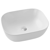 Abey Poco Basin 490X395mm Above Counter (No taphole inc. Chrome Plug & Waste) Gloss White 123391