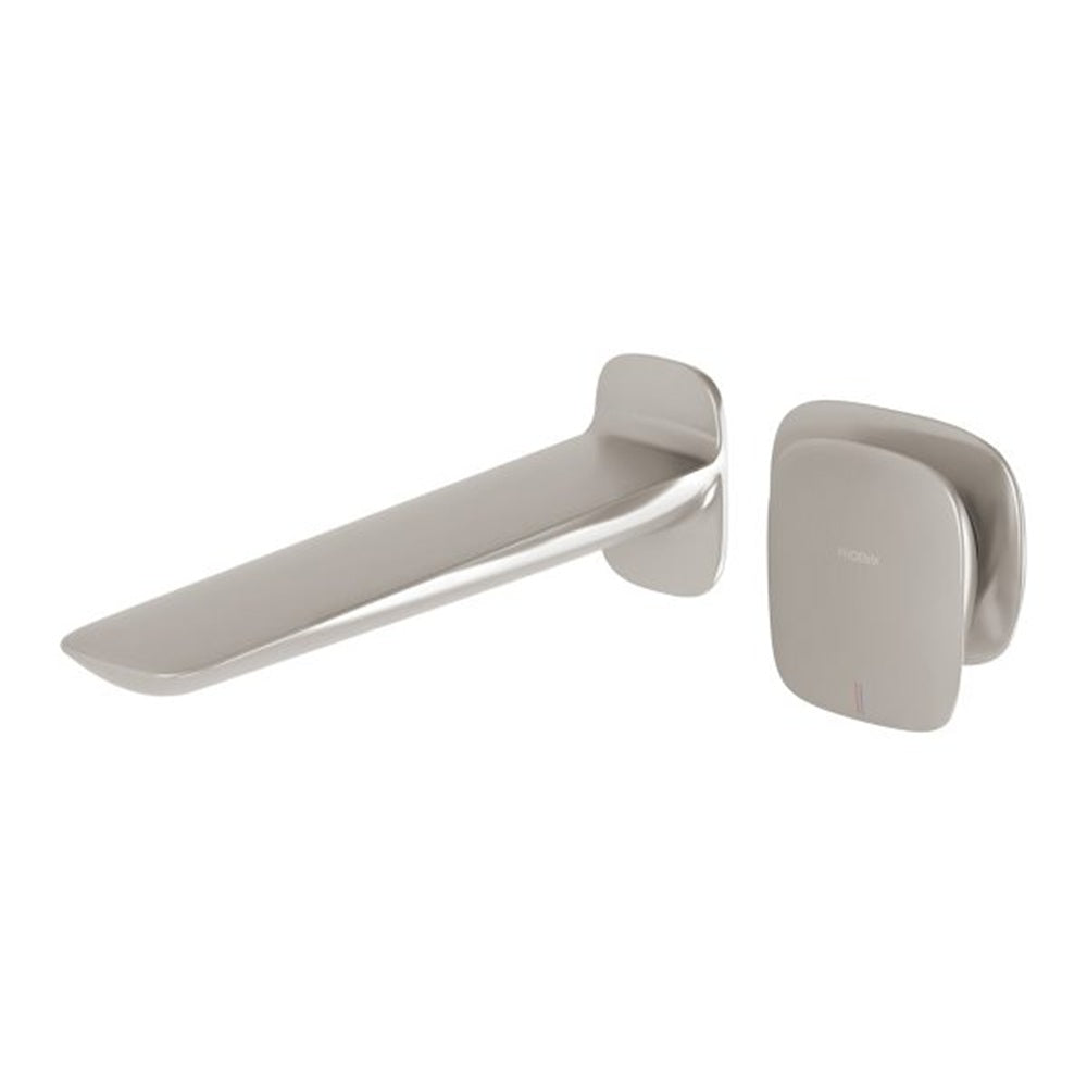 Phoenix Nuage Wall Basin / Bath Mixer Set 200mm Brushed Nickel 129-7810-40-1
