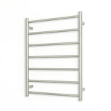 Radiant Low Voltage Brushed Satin 600 x 800mm Round Heated Towel Rail (Right Wiring) 12V-BRU-RTR01RIGHT