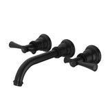 Phoenix Cromford Wall Basin / Bath Tap Set Lead Free Matte Black 134-1126-10-1