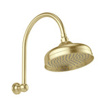 Phoenix Cromford Hi Rise Shower Arm & Rose 210mm Brushed Gold 134-5302-12