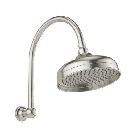 Phoenix Cromford Hi Rise Shower Arm & Rose 210mm Brushed Nickel 134-5302-40