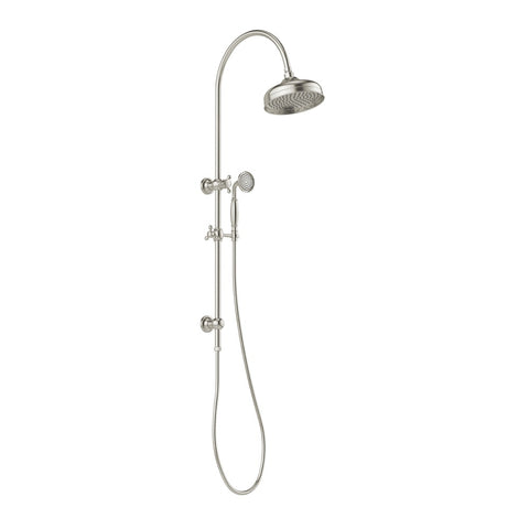 Phoenix Cromford Twin Shower 210mm Rose Brushed Nickel 134-6502-40