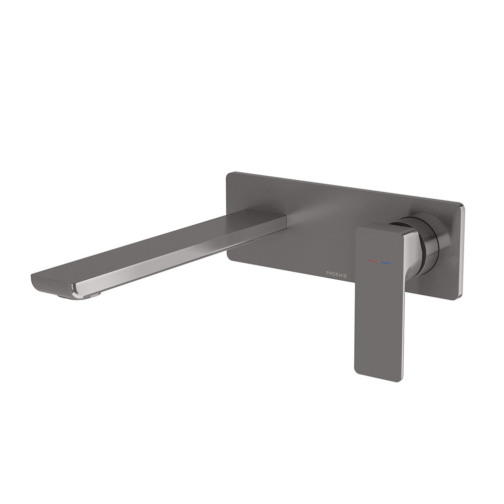 Phoenix Gloss MKII SwitchMix Wall Basin / Bath Mixer Set 200mm Fit-Off Kit Brushed Carbon 135-2812-31-1