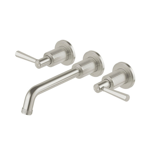 Phoenix Wiltern Wall Basin / Bath Tap Set 190mm Brushed Nickel 144-1127-40-1