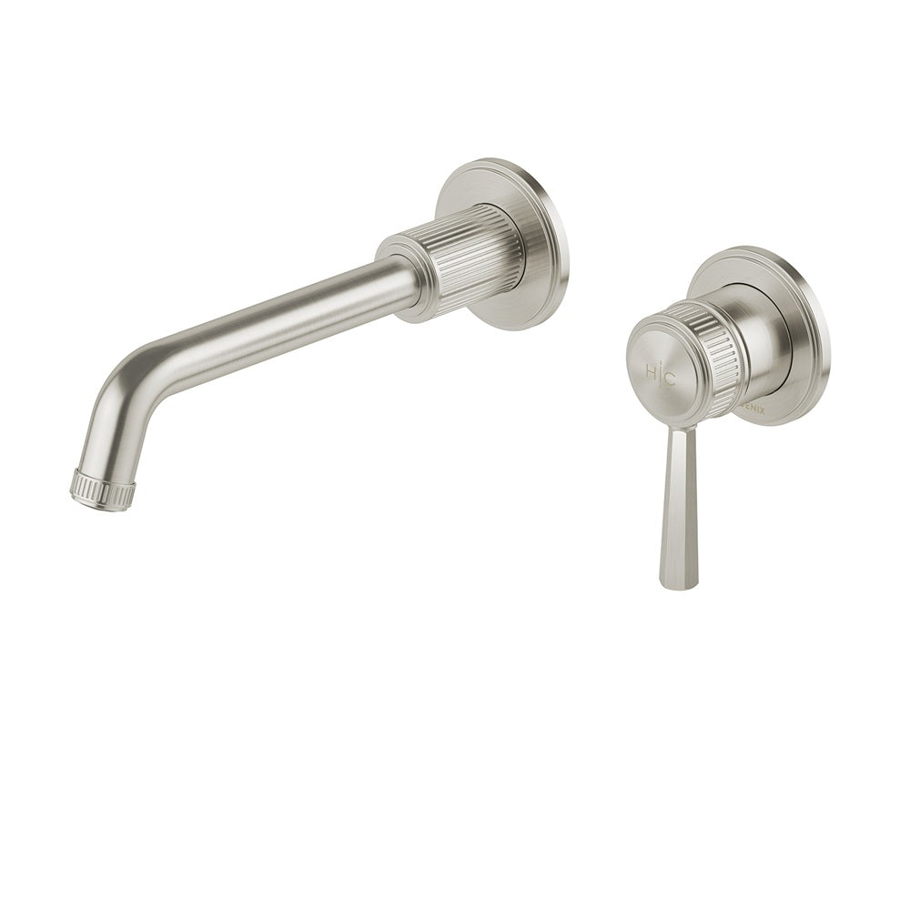 Phoenix Wiltern SwitchMix Wall Basin / Bath Mixer Set Fit-Off Kit 190mm Brushed Nickel 144-2812-40-1