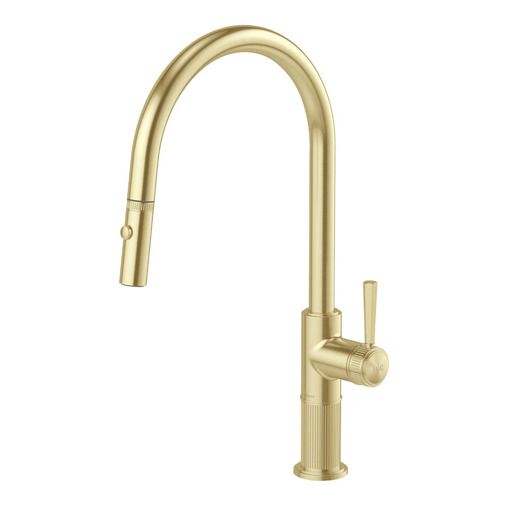 Phoenix Wiltern Pull Out Sink Mixer 230mm Brushed Gold 144-7105-12-1