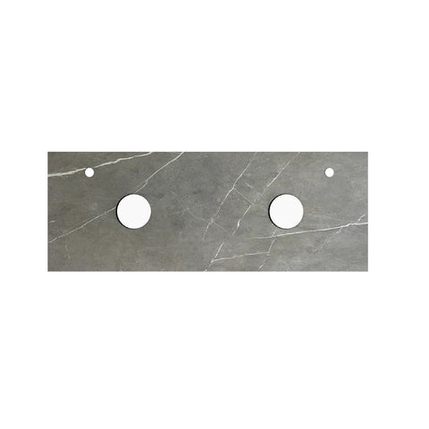 Otti Boston Wall Hung Vanity 1500mm (10 & 2 O'Clock Taphole) Light Grey / Amani Grey Top BS1500LGST-G-10TH