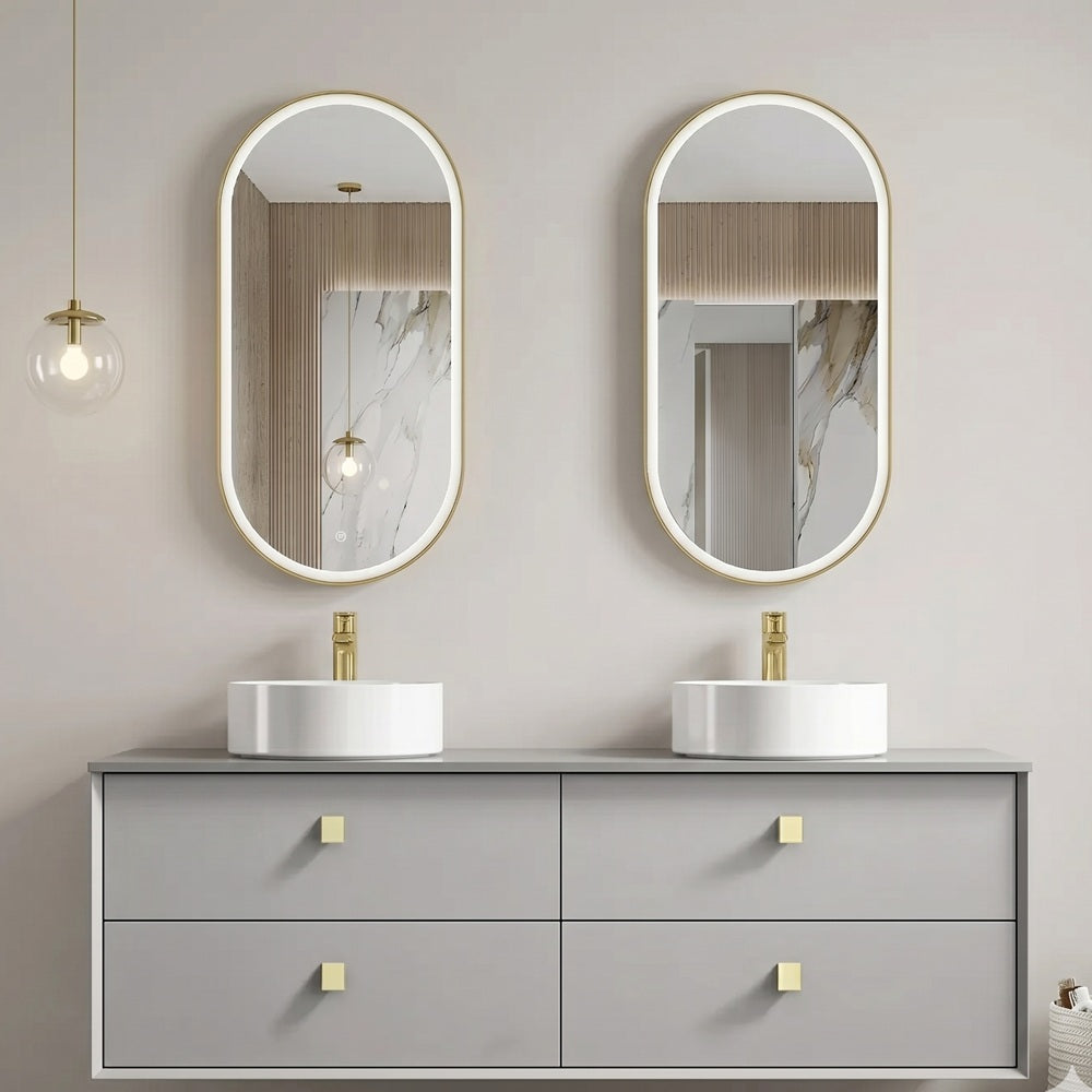 Otti Boston Wall Hung Vanity 1500mm (No Taphole) Light Grey / Amani Grey Top BS1500LGST-G-NTH
