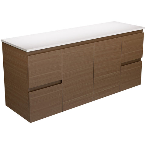 Fienza Edge Wall Hung Cabinet Only 1500mm Walnut 150WA