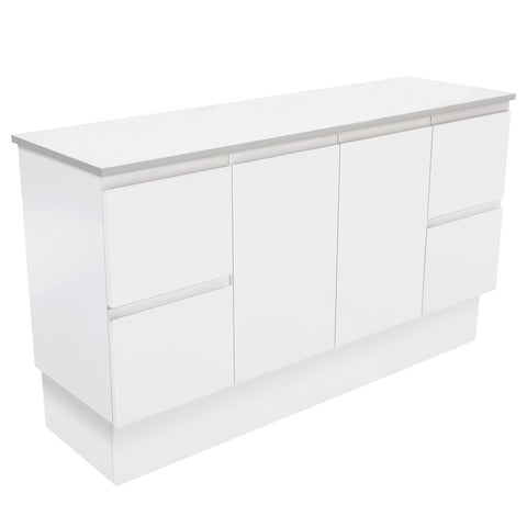 Fienza Fingerpull On Kickboard Cabinet 1500mm Satin White 150ZK