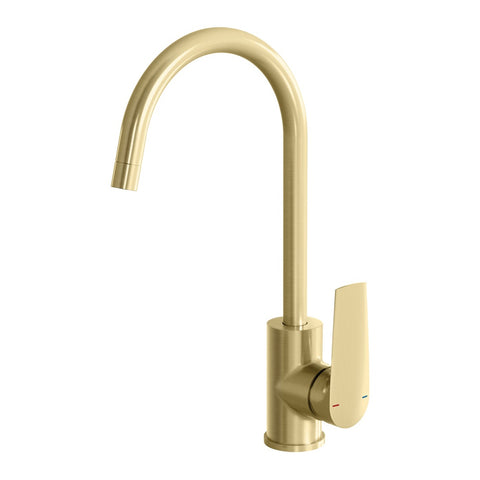 Phoenix Arlo Sink Mixer 6 Star 200mm Gooseneck Brushed Gold 151-7311-12-1