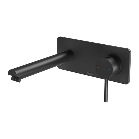 Phoenix Pina Wall Basin / Bath Mixer Set 180mm (Trim Kit Only) Lead Free Matte Black 153-7815-10-1