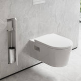 Hansgrohe Xtrastoris Recessed Toilet Brush Holder w/ Storage Shelf & Tileable Door Stainless Steel 56060800