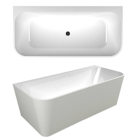 Seima Plati 130 Back to Wall Bath 1700mm w/ overflow White 192249