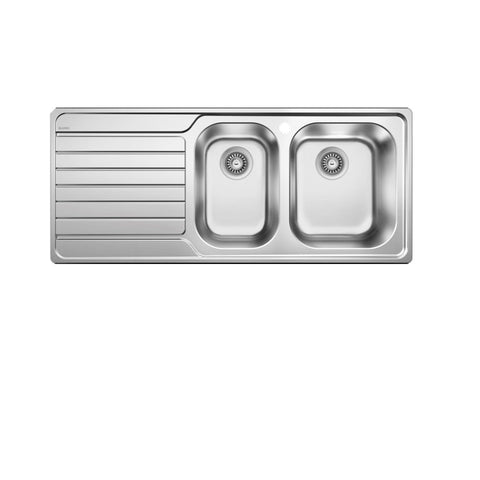BLANCO Dina 8S Sink Double Right Hand Bowl With Drainer 1160x500mm Stainless Steel 526881 DINAS8S175RD