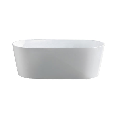 Seima Limini 101 Freestanding Bath 1500mm White Gloss with Smartfill  Brushed Nickel 192560