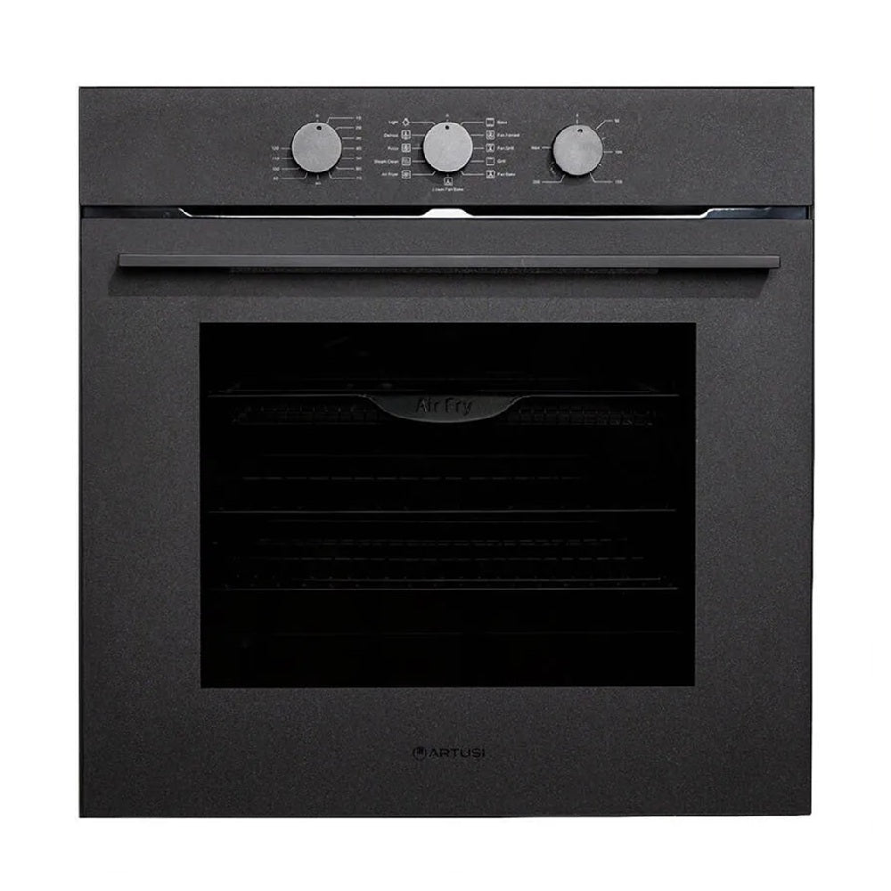 Artusi Essential Series Built-In Electric Oven 600mm 8 Function Black Glass AO208NB