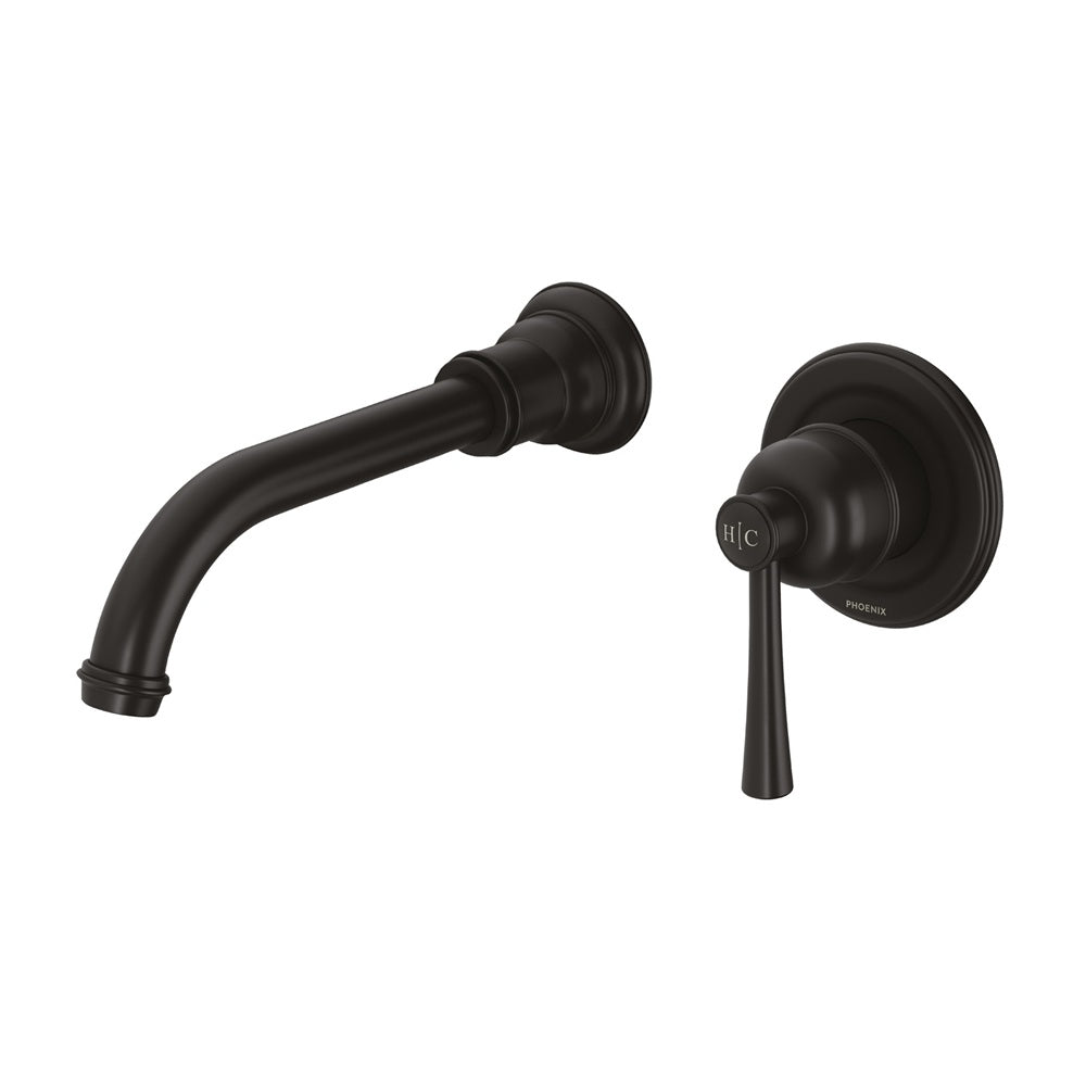 Phoenix Cromford SwitchMix Wall Basin / Bath Mixer Set Fit-Off Kit Matte Black 134-2812-10-1