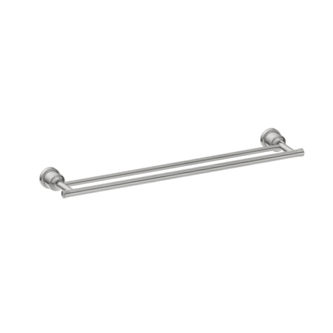 Nero York Double Towel Rail 600mm Brushed Nickel NR6924DBN
