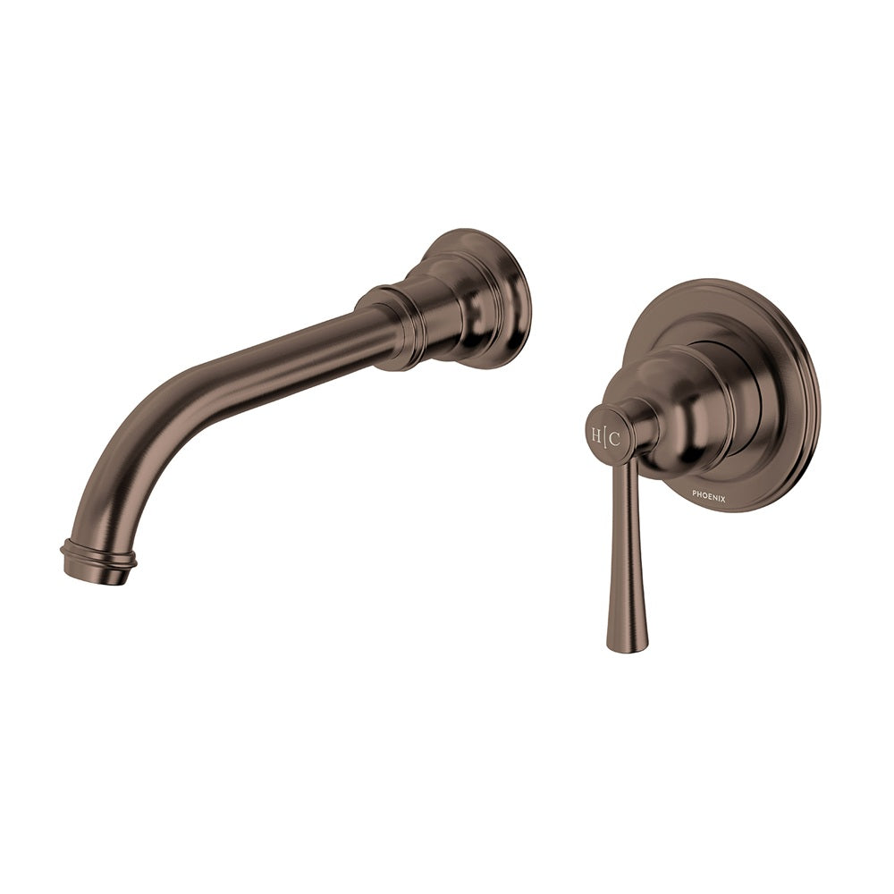 Phoenix Cromford SwitchMix Wall Basin / Bath Mixer Set Fit-Off Kit Brushed Bronze 134-2812-24-1