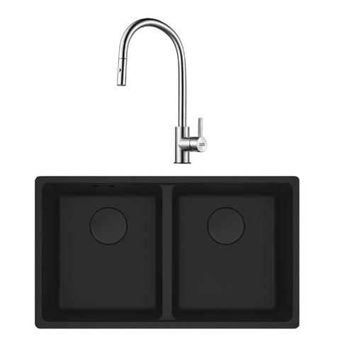 Franke Sink Maris Package Topmount Matte Black + Eos Neo Tap MRG620BMB+TA9601