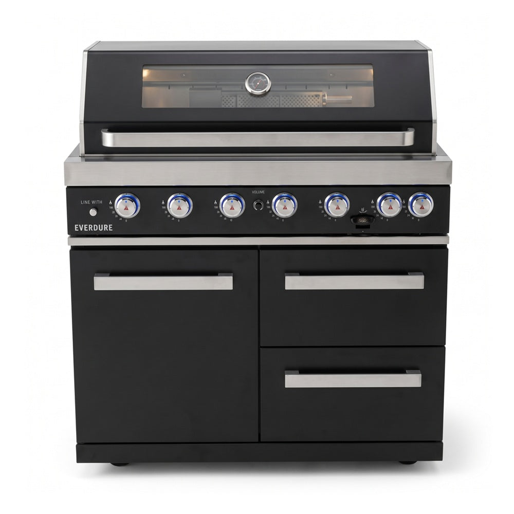 Everdure Neo BBQ Island Module w/ Cupboard & Drawers Black Steel NBLPC-21B