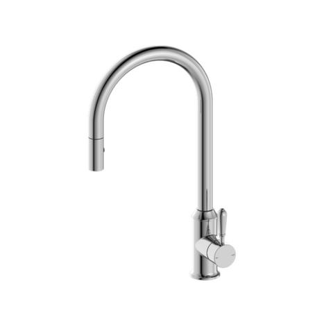 Nero York Pull Out Sink Mixer w/ Vegie Spray Function w/ Metal Lever Polished Nickel NR69210802PN