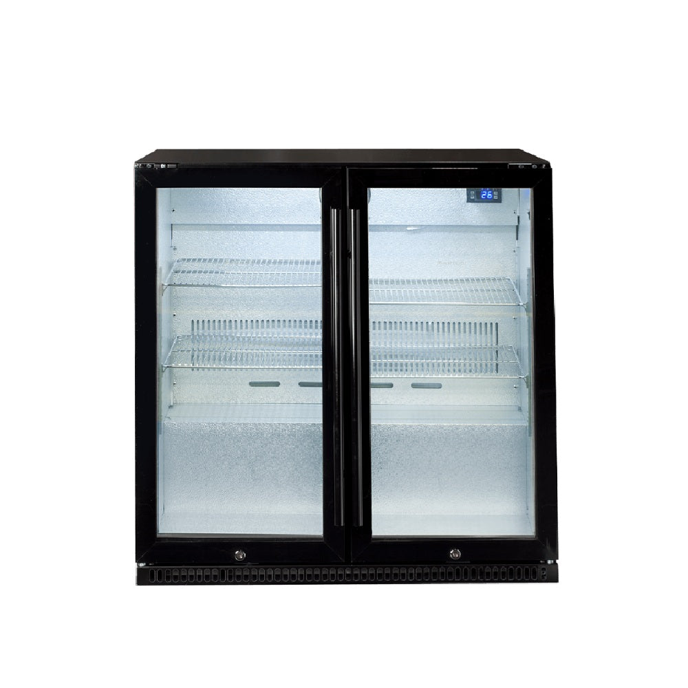 Artusi Undercounter Outdoor Beverage Chiller Minus 5°C Double-Door Black AOF2BM5