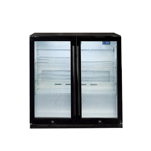 Artusi Undercounter Outdoor Beverage Chiller Minus 5°C Double-Door Black AOF2BM5