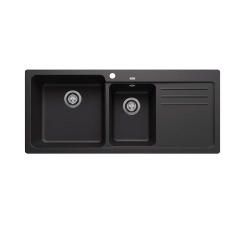 BLANCO Naya 8S Sink Inset Double Bowl With Right Hand Drainer 1160mm Anthracite 526823 NAYA8SK5