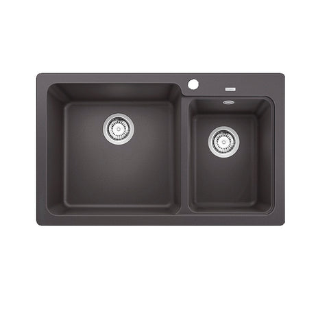 BLANCO Naya 8 Sink Inset Double Bowl 815mm Rock Grey 526828 NAYA8GK5