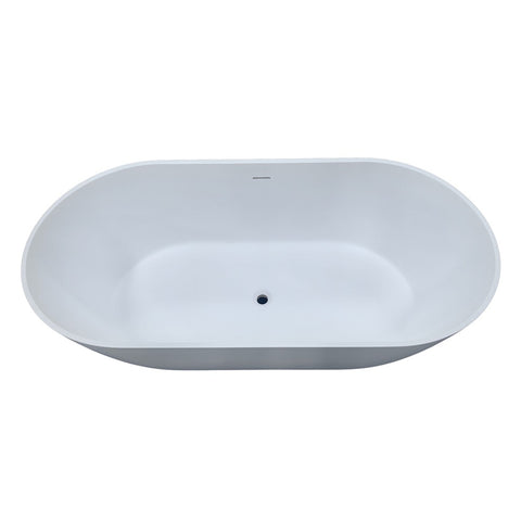 Kaskade Pure Lucia Freestanding Oval Stone Bath 1700mm Matte White VX19-1700-NIK8704NA