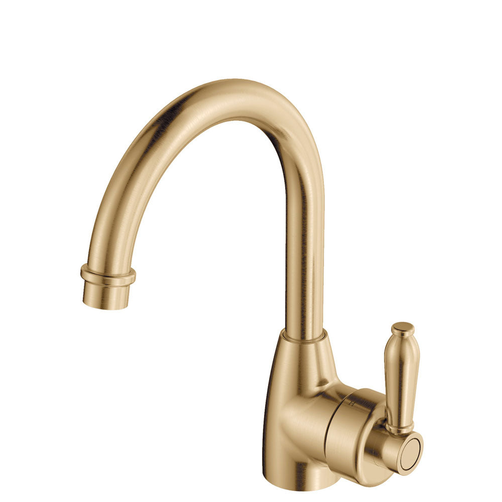 Fienza Eleanor Gooseneck Basin Mixer Lead Free Urban Brass 202104UU-LF