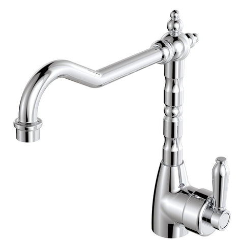 Fienza Eleanor Shepherds Crook Kitchen Sink Mixer Lead Free Chrome 202105CC-LF