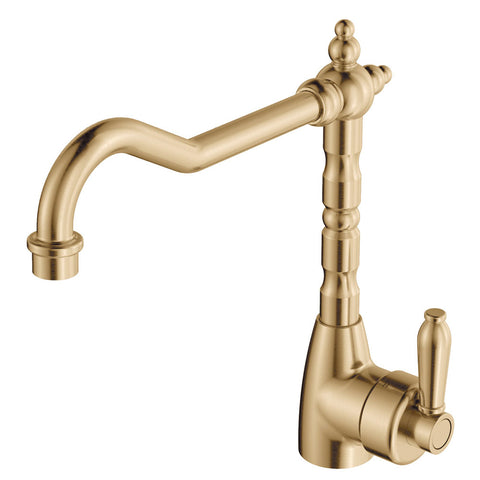 Fienza Eleanor Shepherds Crook Kitchen Sink Mixer Lead Free Urban Brass 202105UU-LF