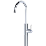 Fienza Eleanor Floor Mounted Basin/Bath Mixer White Handle Lead Free Chrome 202112-LF