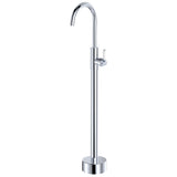 Fienza Eleanor Floor Mounted Basin/Bath Mixer White Handle Lead Free Chrome 202112-LF