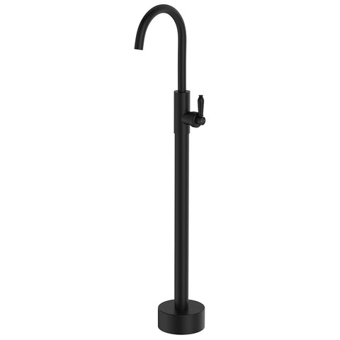 Fienza Eleanor Floor Mounted Basin/Bath Mixer Matte Black Handle Lead Free Matte Black 202112BL-LF