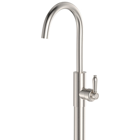 Fienza Eleanor Floor Mounted Basin/Bath Mixer Brushed Nicke Handle Lead Free Brushed Nickel 202112NN-LF