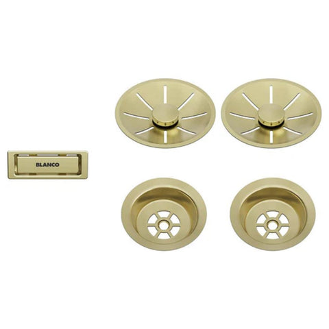 BLANCO Waste and Overflow set Double Bowl Satin Gold 203477