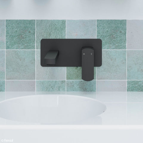 Fienza Koko Wall Mixer w/ Spout Lead Free Matte Black 218106B-LF